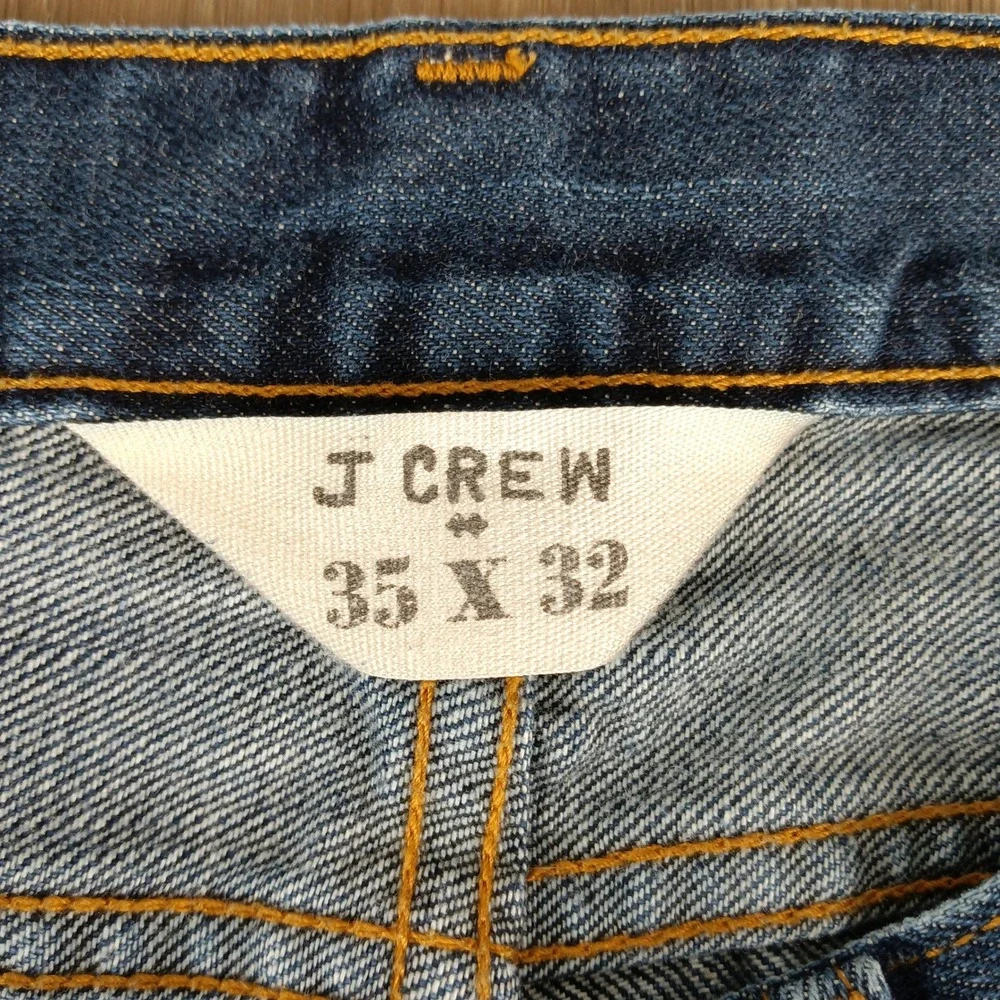 J Crew‎ Jeans Mens Size 35x32 Straight Leg Dark Wash Denim Casual Pants